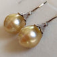 10.4mm Genuine golden south sea pearls classic earrings