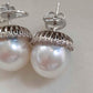 13.1mm Genuine Broome White South Sea Round Pearls luxury earrings