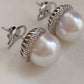 13.1mm Genuine Broome White South Sea Round Pearls luxury earrings