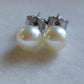 Classic earrings studs genuine akoya round pearls 6.3mm AA+