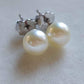 Classic earrings studs genuine akoya round pearls 6.3mm AA+