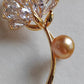 'Golden dandelion' brooch genuine golden south sea pearl 11.2x11.7mm