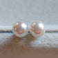 7.1mm Genuine akoya round pearls AA+ classic earrings studs