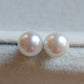 7.1mm Genuine akoya round pearls AA+ classic earrings studs