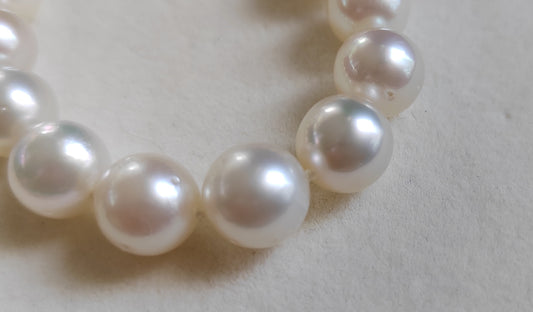 8-10mm Genuine Broome south Sea white pearls classic 14k necklace