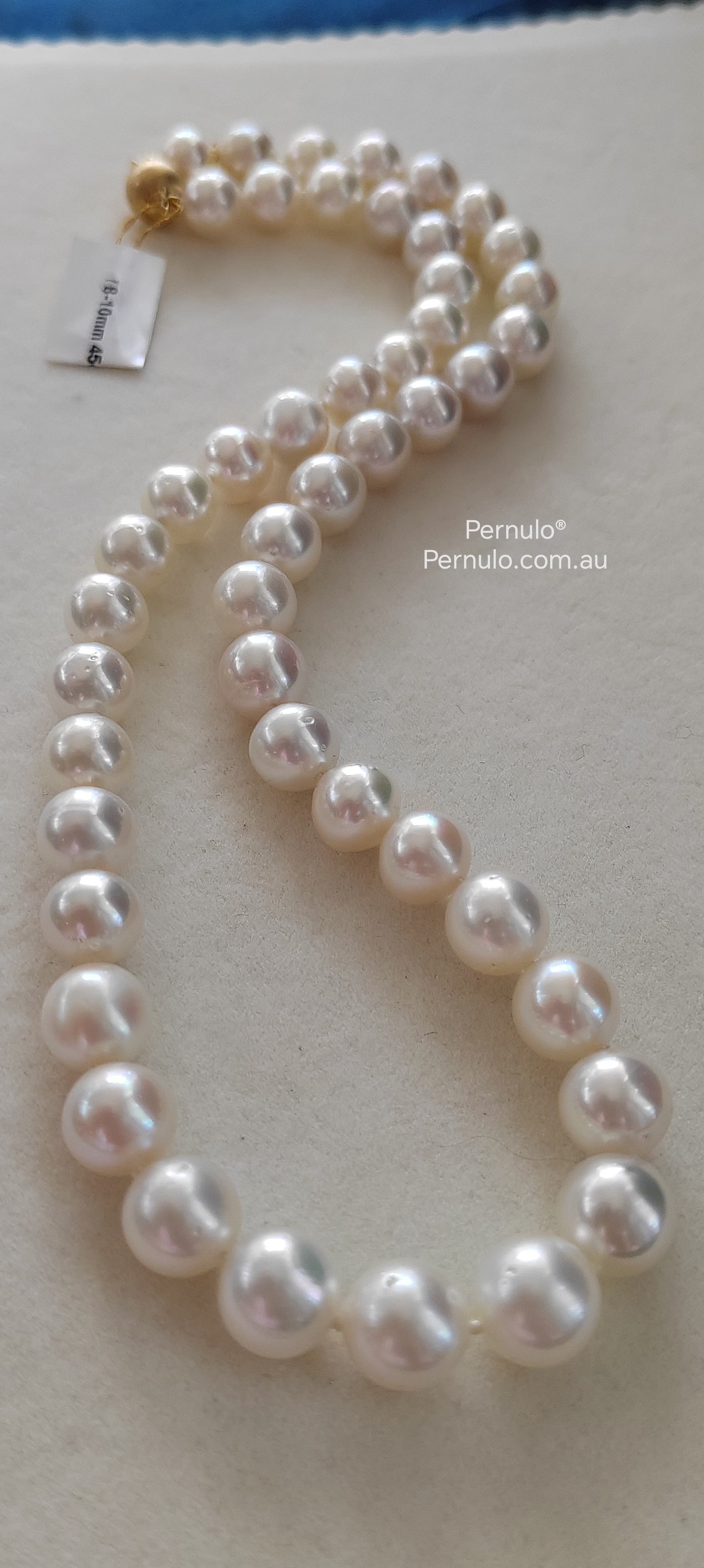 8-10mm Genuine Broome south Sea white pearls classic 14k necklace