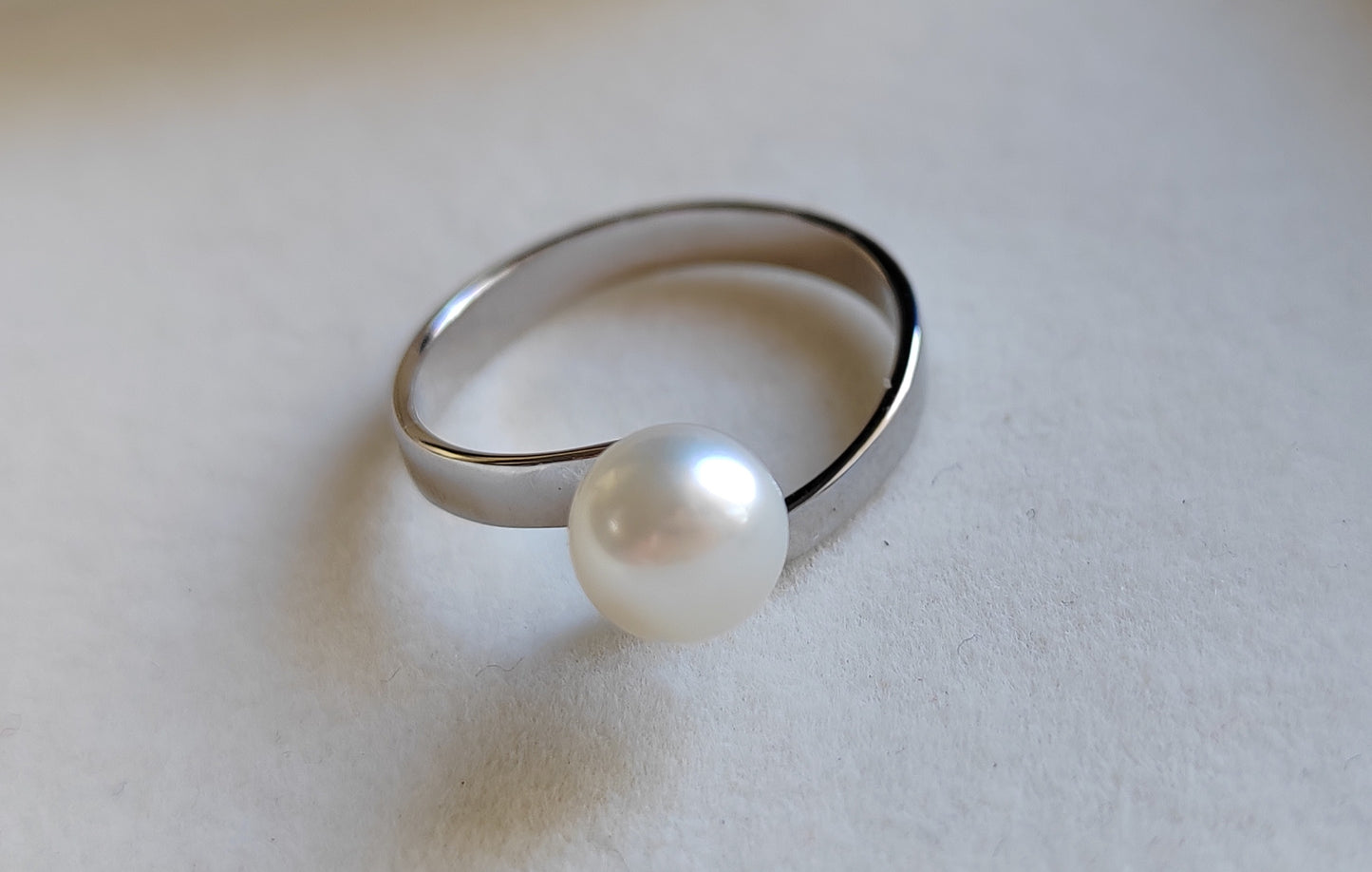 6.8mm Genuine akoya pearl elegant ring