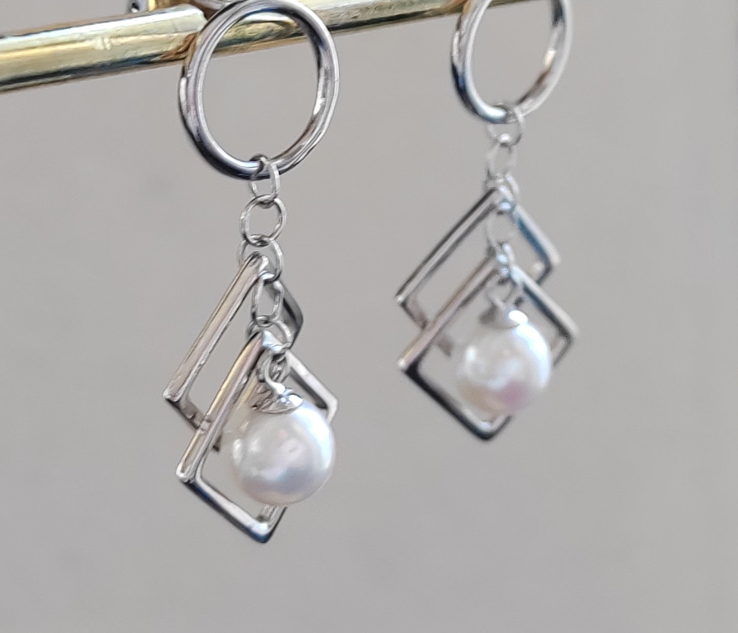 6.3mm genuine akoya round pearls classic dangle earrings