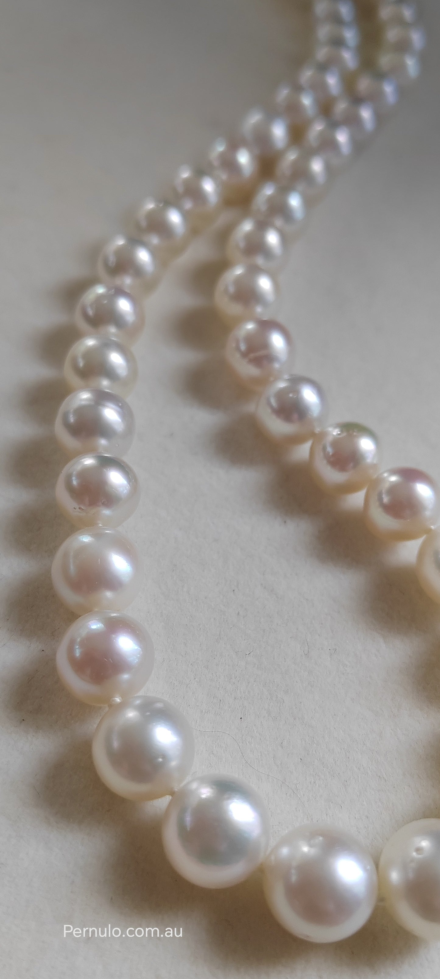 8-10mm Genuine Broome south Sea white pearls classic 14k necklace