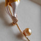 'The Lily' brooch genuine golden south sea pearl 9.3mm