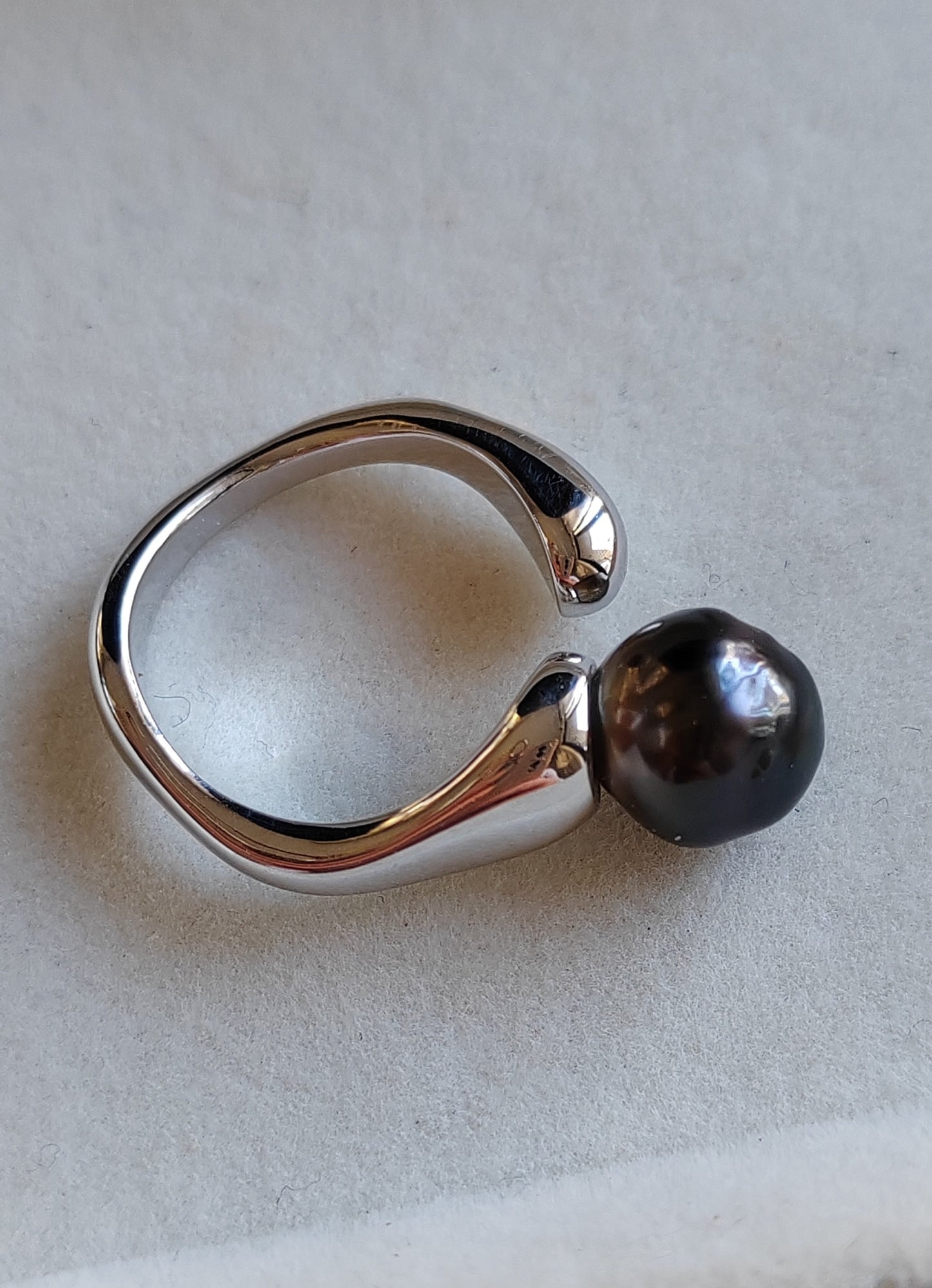 8.9mm Genuine tahitian south sea pearl classic ring