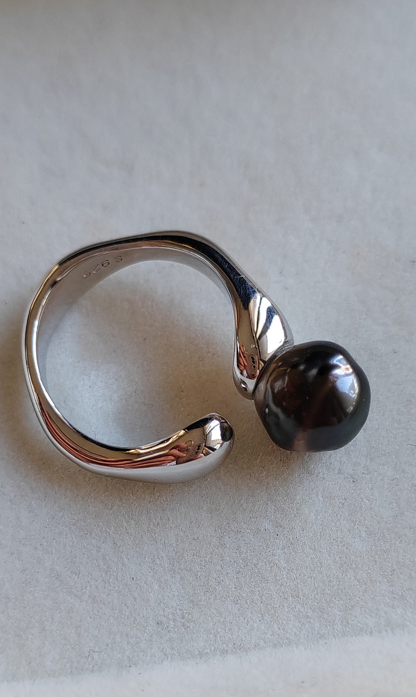 8.9mm Genuine tahitian south sea pearl classic ring