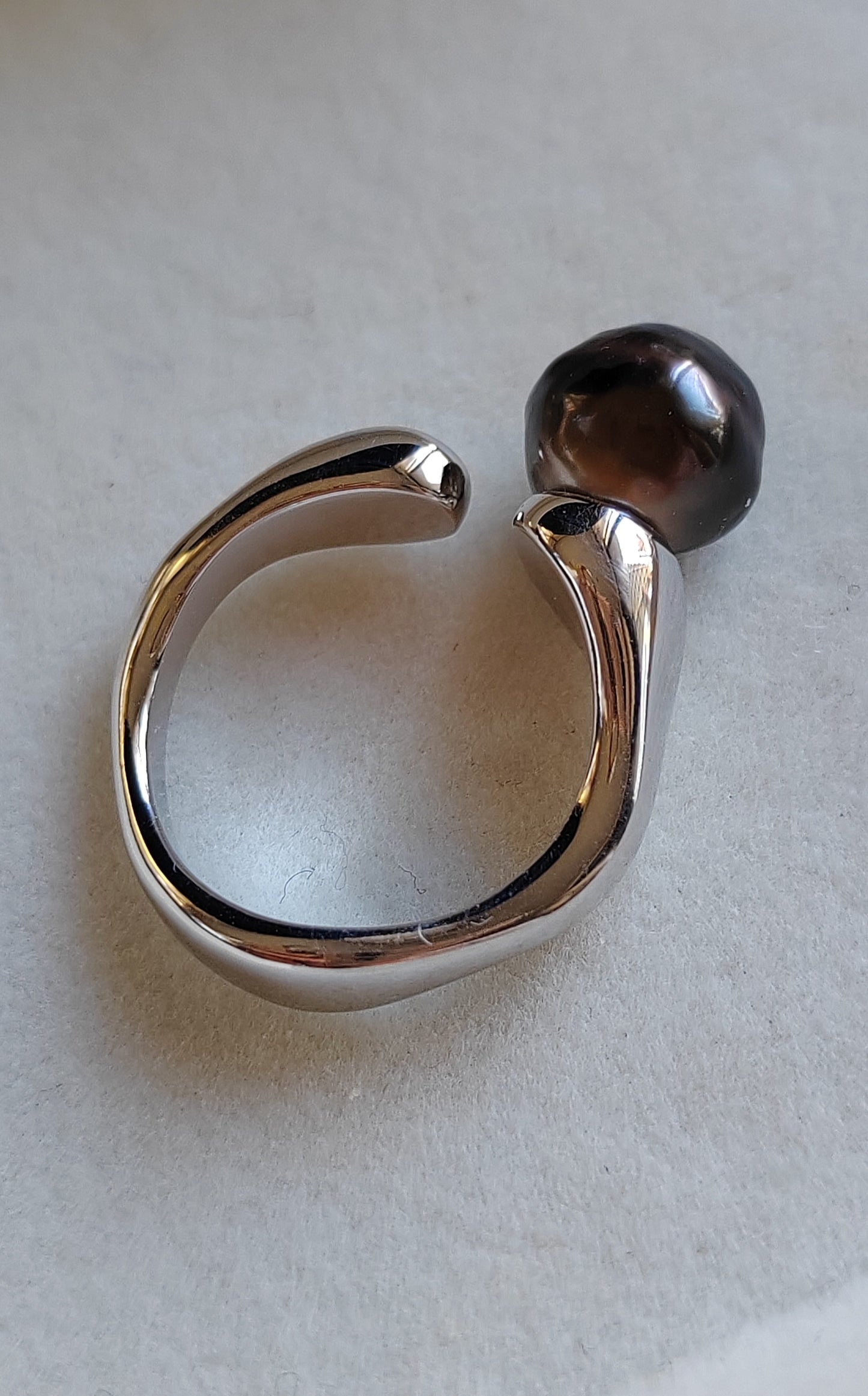 8.9mm Genuine tahitian south sea pearl classic ring