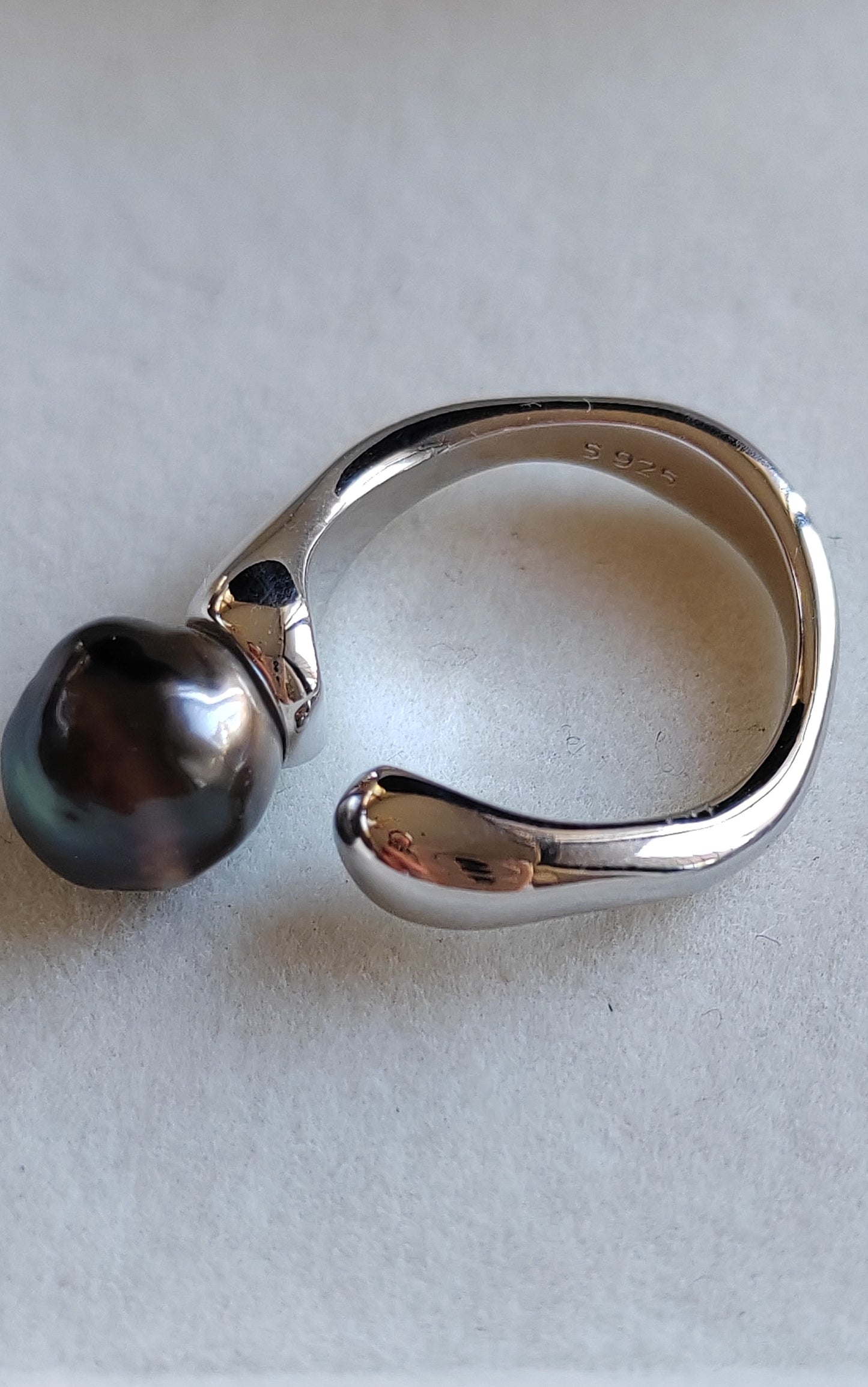 8.9mm Genuine tahitian south sea pearl classic ring