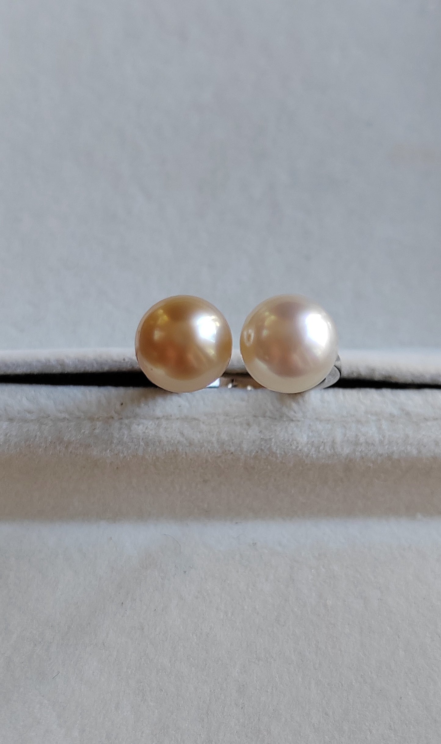 8.8-8.9mm Genuine south sea pearls classic double pearl ring