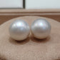 Clearance 12.1mm Genuine south sea white pearls classic 14ct gold earrings