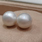 Clearance 12.1mm Genuine south sea white pearls classic 14ct gold earrings