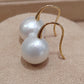 11mm Genuine south sea white pearls round 18ct gold earrings