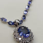 12ct Natural Tanzanite 0.81ct natural brilliant diamonds fine Platinum Pt900 necklace and pendant