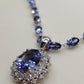 12ct Natural Tanzanite 0.81ct natural brilliant diamonds fine Platinum Pt900 necklace and pendant