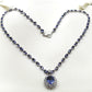 12ct Natural Tanzanite 0.81ct natural brilliant diamonds fine Platinum Pt900 necklace and pendant