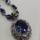 12ct Natural Tanzanite 0.81ct natural brilliant diamonds fine Platinum Pt900 necklace and pendant