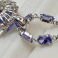 12ct Natural Tanzanite 0.81ct natural brilliant diamonds fine Platinum Pt900 necklace and pendant