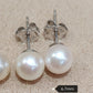 6.7mm AA+ Genuine akoya round pearls classic earrings studs sterling silver