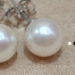 6.7mm AA+ Genuine akoya round pearls classic earrings studs sterling silver