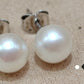 6.9mm AA+Genuine akoya round pearls classic earrings studs sterling silver