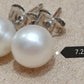 Special offer ❤️7.2mm AA+ Genuine akoya round pearls classic earrings studs sterling silver