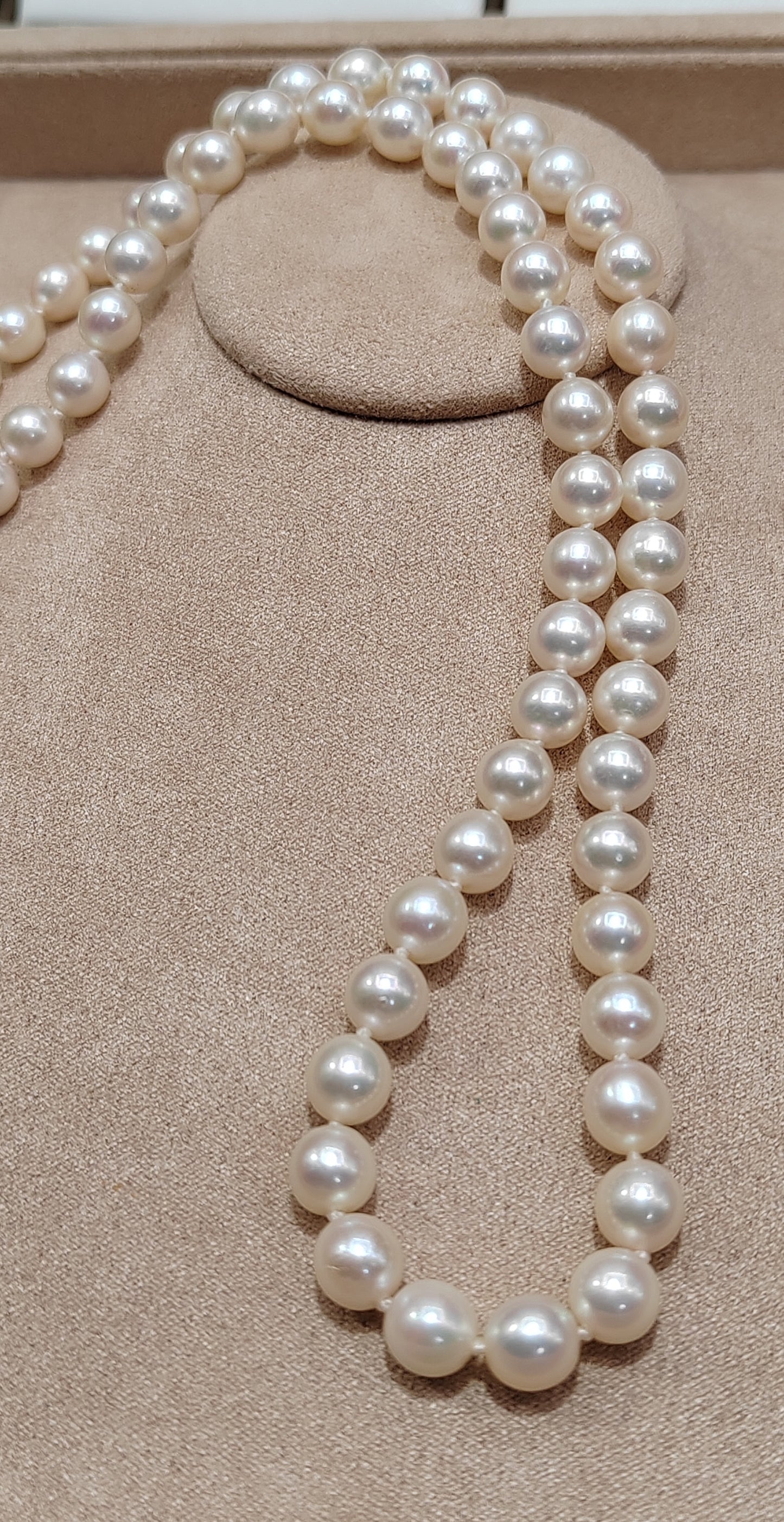 6.5-7mm Genuine akoya pearls classic earrings 46.5cm