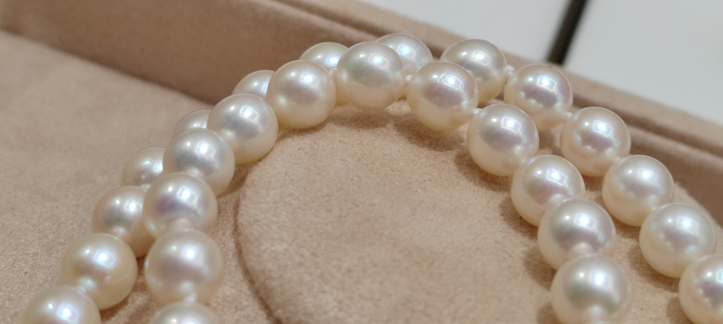 6.5-7mm Genuine akoya pearls classic earrings 46.5cm