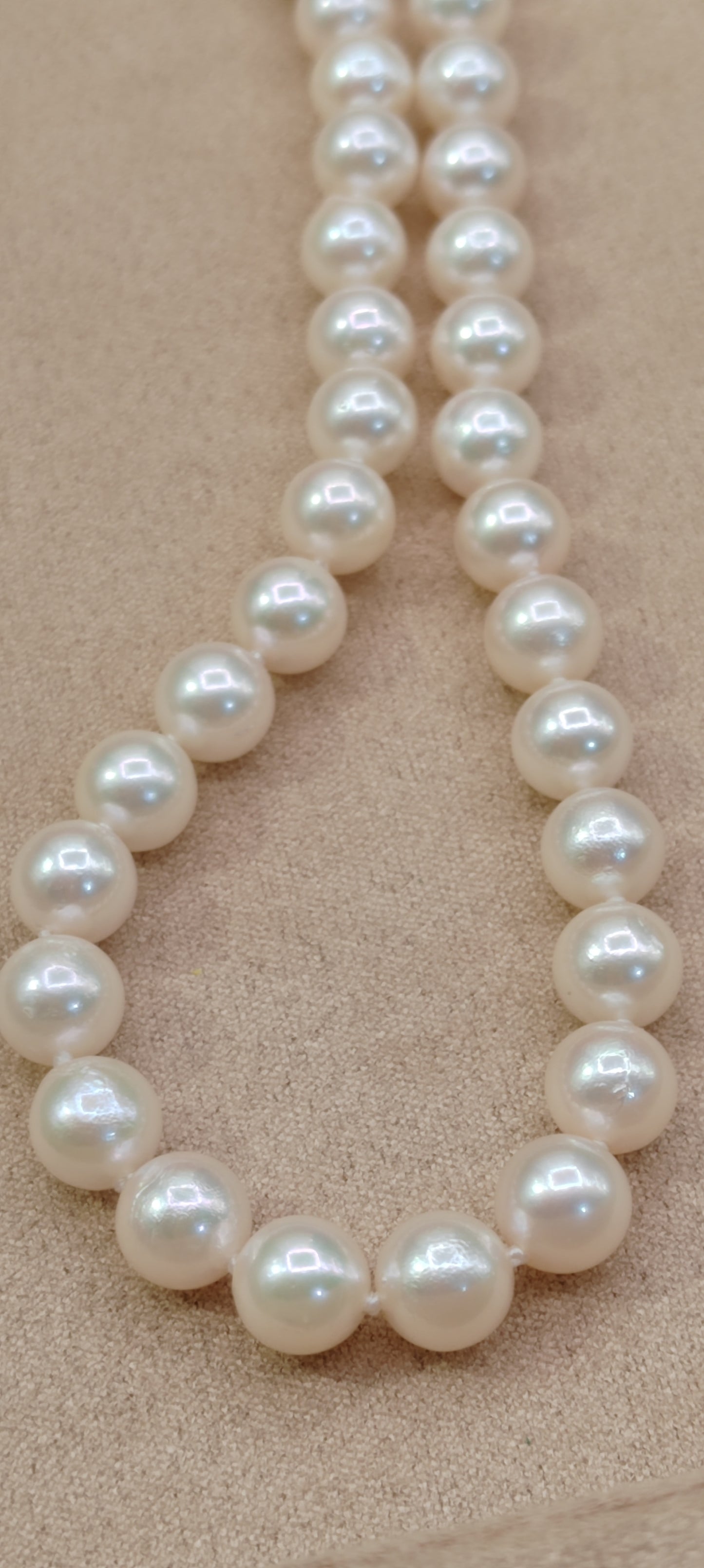 6.4-6.8mm AA Genuine akoya round pearls classic necklace 46cm