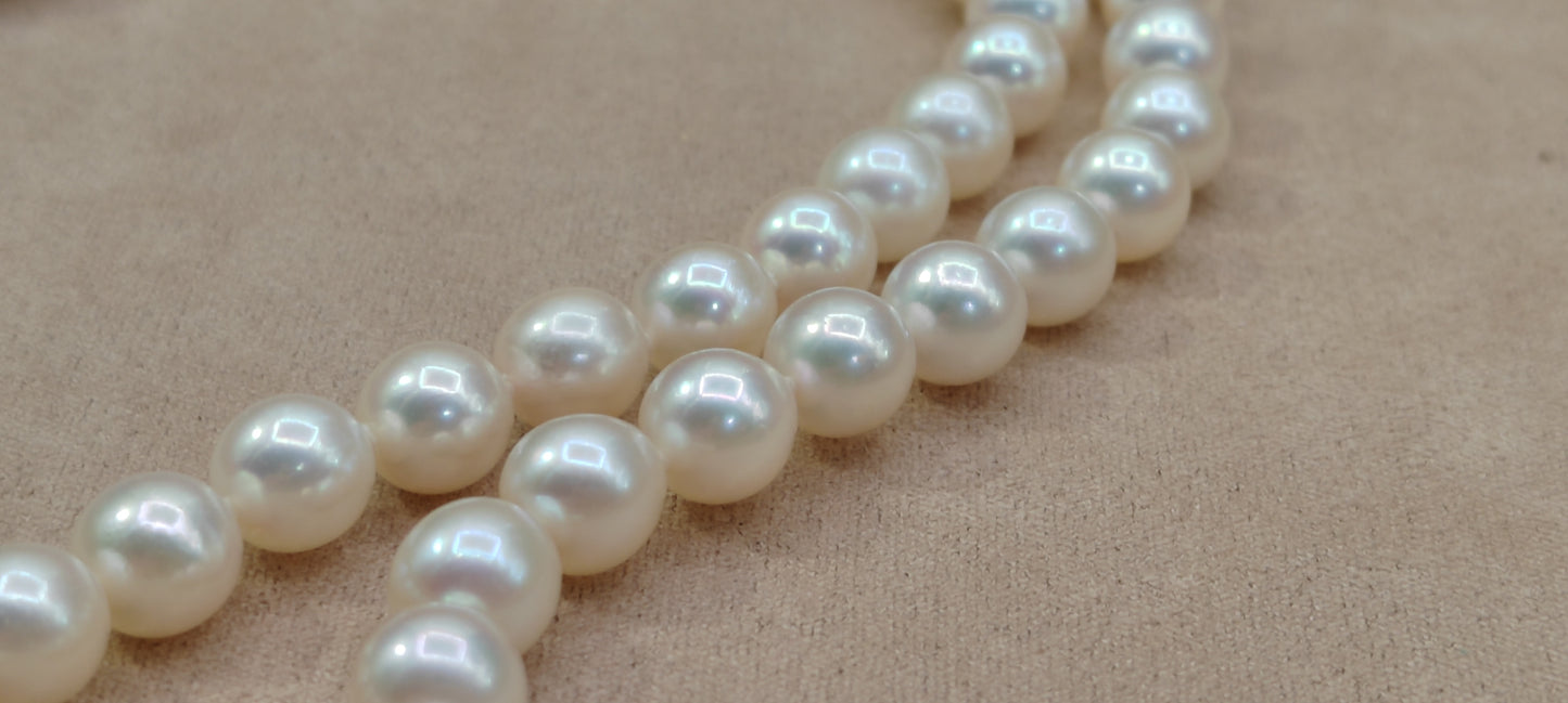 6.5-7mm Genuine akoya pearls classic earrings 46.5cm