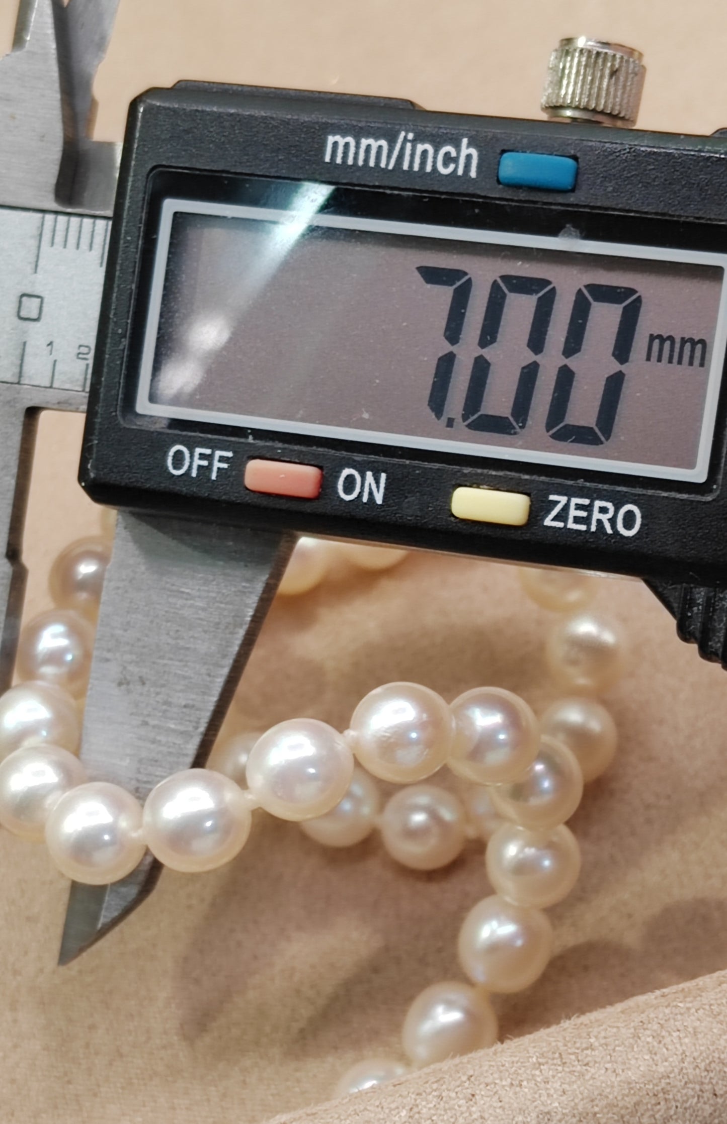 6.5-7mm Genuine akoya pearls classic earrings 46.5cm