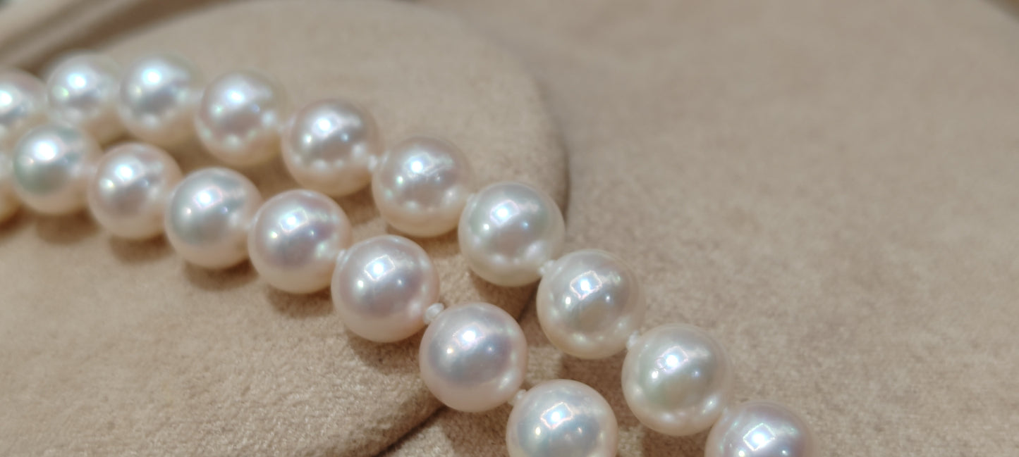 6-7mm AAA Genuine akoya round pearls classic necklace 45.5cm