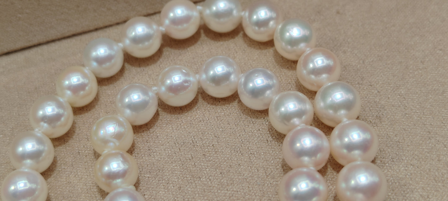 6-7mm AAA Genuine akoya round pearls classic necklace 45.5cm