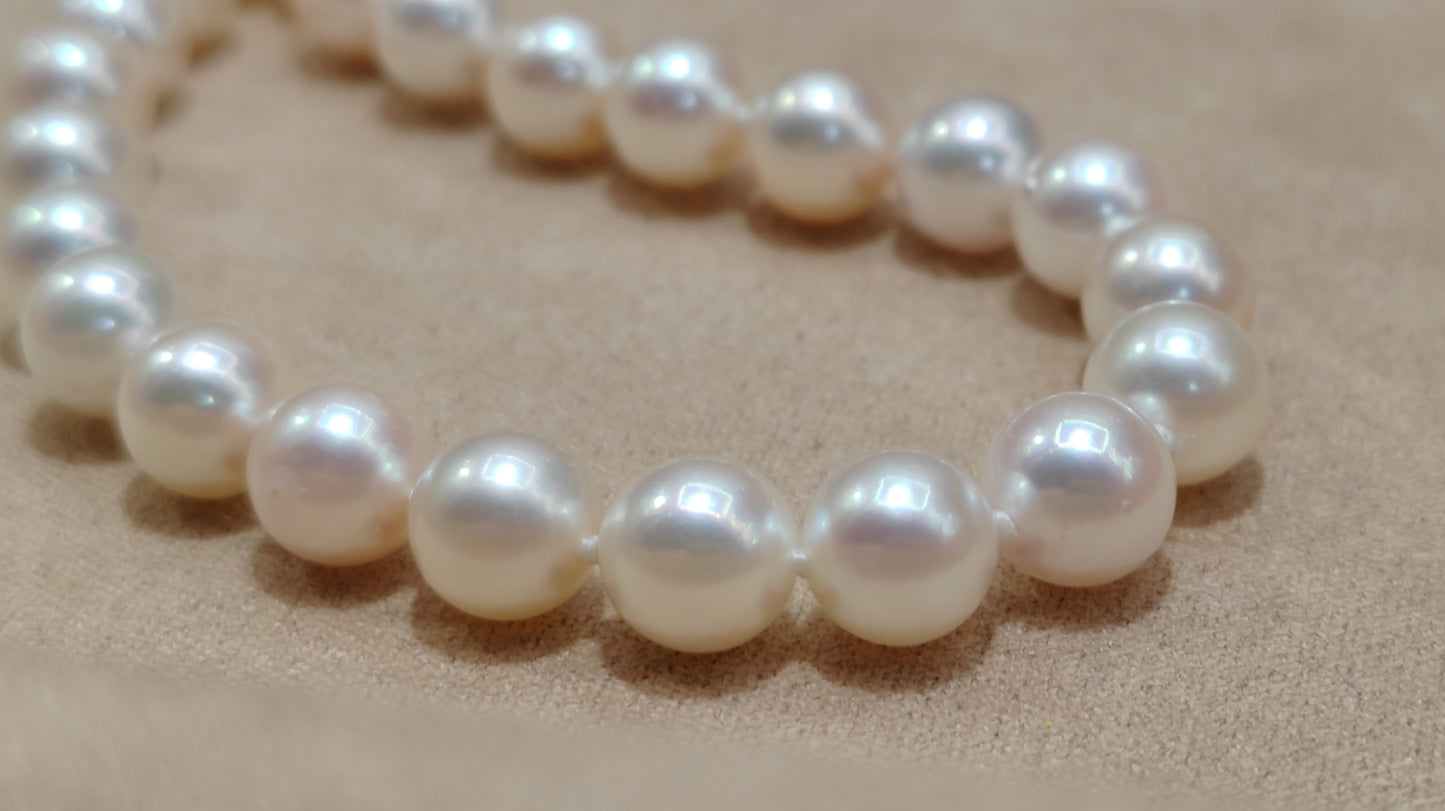 6-7mm AAA Genuine akoya round pearls classic necklace 45.5cm