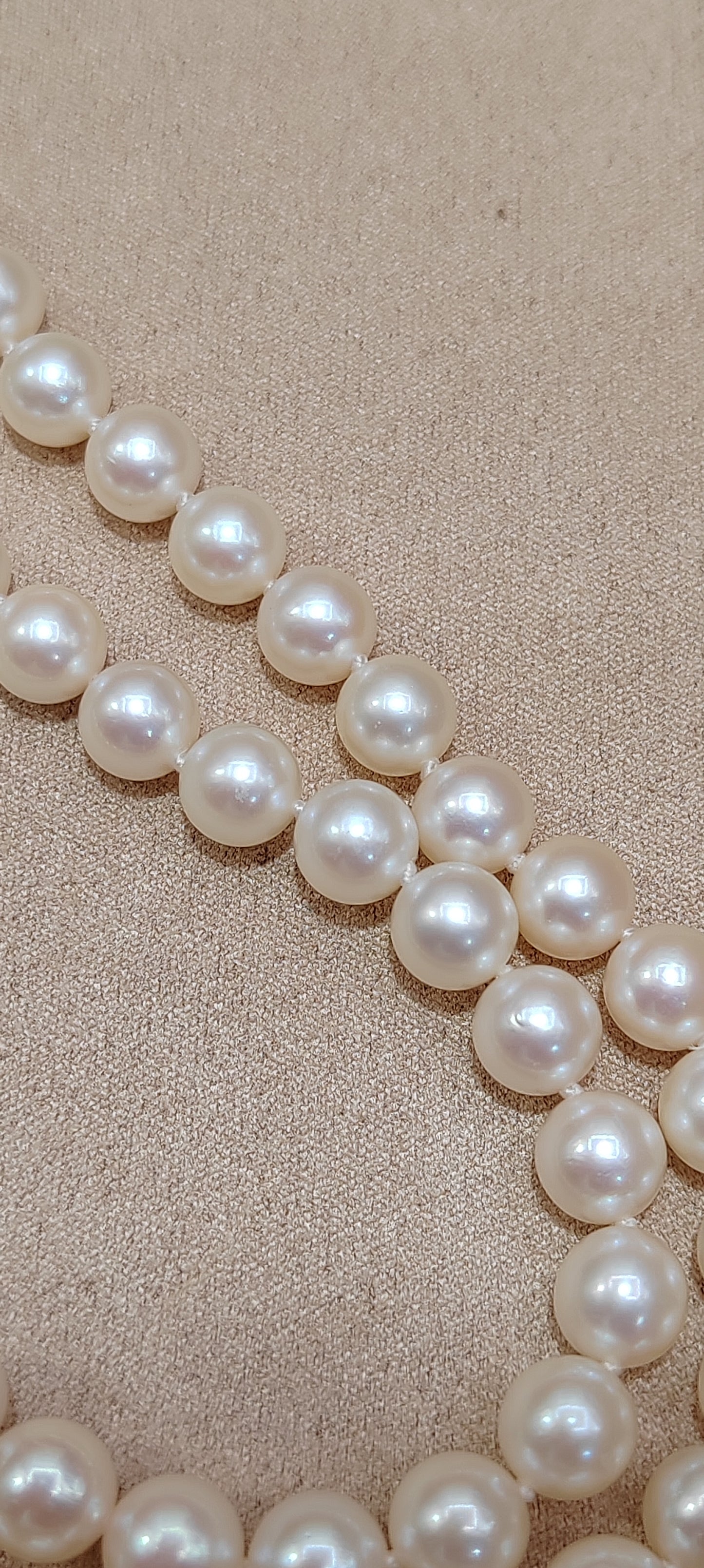 6.4-7mm AAA Genuine akoya round pearls classic necklace 45.5cm