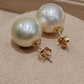 Clearance 12.5mm Genuine south sea pearls classic 14ct gold earrings studs
