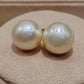 Clearance 12.5mm Genuine south sea pearls classic 14ct gold earrings studs