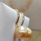 18ct gold diamond classic dangle earrings genuine golden south sea pearls 11.2mm AAA