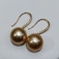 18ct gold diamond classic dangle earrings genuine golden south sea pearls 11.2mm AAA