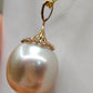 'A golden fruit' 18ct gold pendant genuine south sea pearl 13.9x16mm