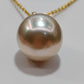 'A golden fruit' 18ct gold pendant genuine south sea pearl 13.9x16mm