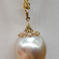 'A golden fruit' 18ct gold pendant genuine south sea pearl 13.9x16mm