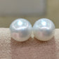 Clearance 💝8.2mm genuine south sea white pearls baroque earrings studs sterling silver