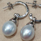 Clearance💝 9.5mm Genuine south sea white pearls classic two way earrings