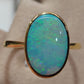 'The blue lake' 2.3ct Solid Australian Crystal opal Lightning ridge 14ct gold solitaire ring O1/2
